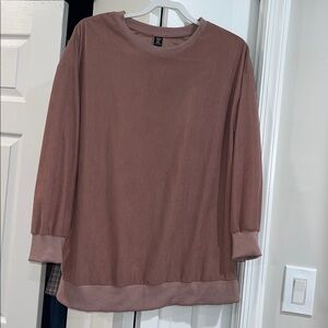 Casual Mauve Long Sleeve Top